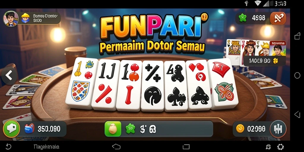 Tampilan menarik dari gameplay Domino di FUNPARI.