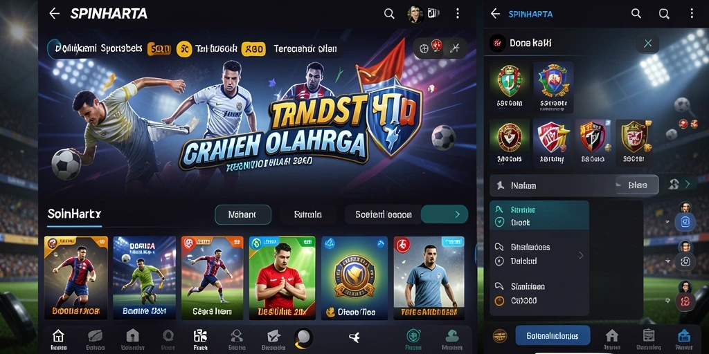 Screenshot SPINHARTA menampilkan taruhan olahraga yang menarik dan interaktif.