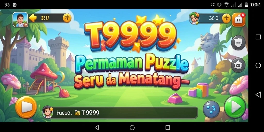 Tangkapan layar gameplay T9999 yang menunjukkan teka-teki seru dan menantang.