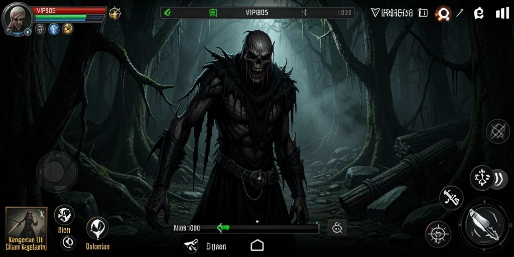 Gameplay mencekam dengan suasana kegelapan dan ketegangan tinggi.